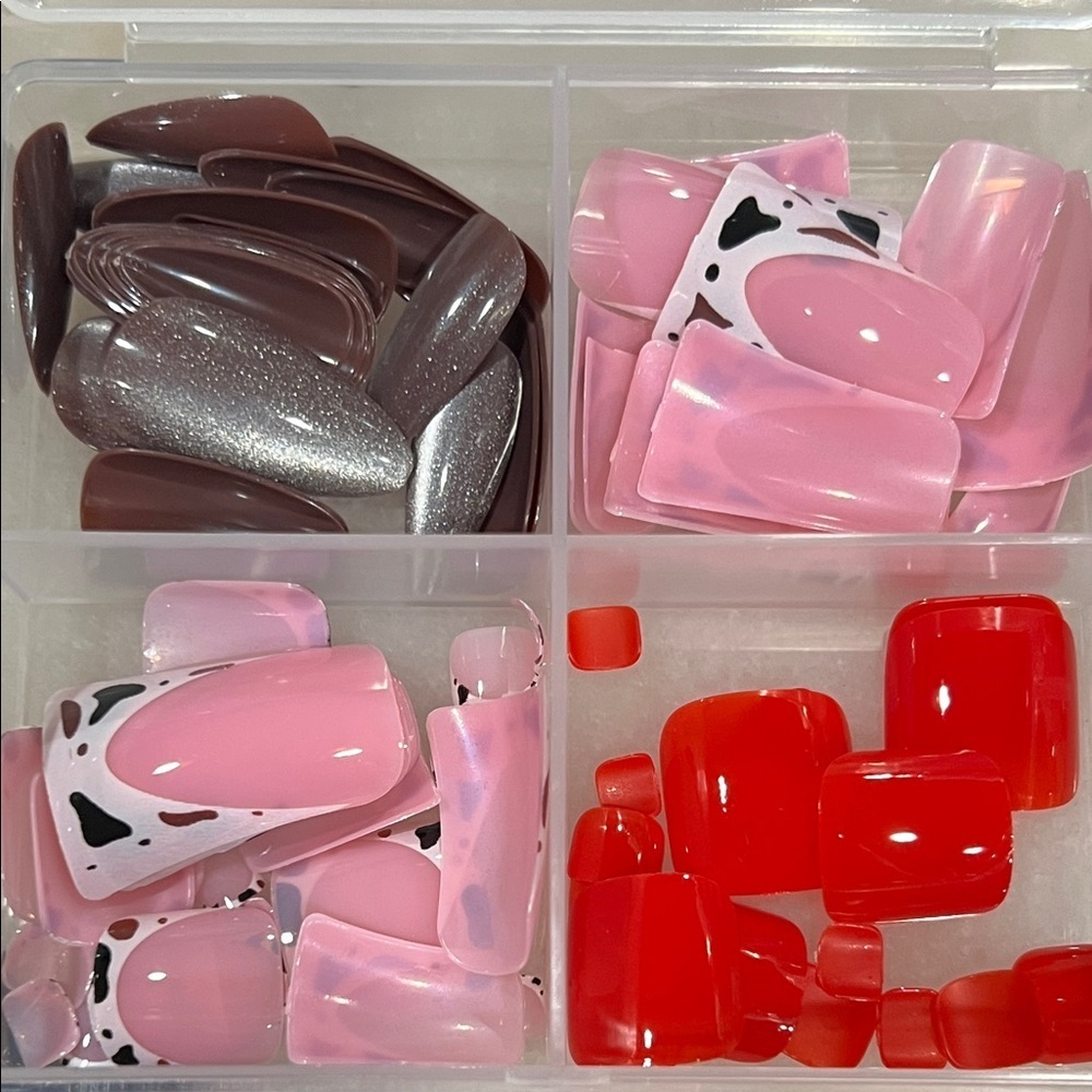 Pink and Brown Nail Art Set